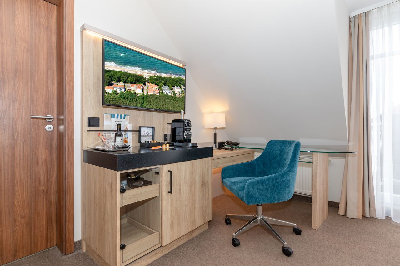 Erholen und arbeiten im Smart Doppelzimmer Hotel am Strand Kühlungsborn